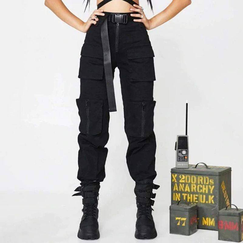 Buy Zontroldy Cargo Pants Women Parachute Pants Y2K Baggy Casual High Waist  Wide Leg Track Pants Streetwear, White, M at Amazon.in